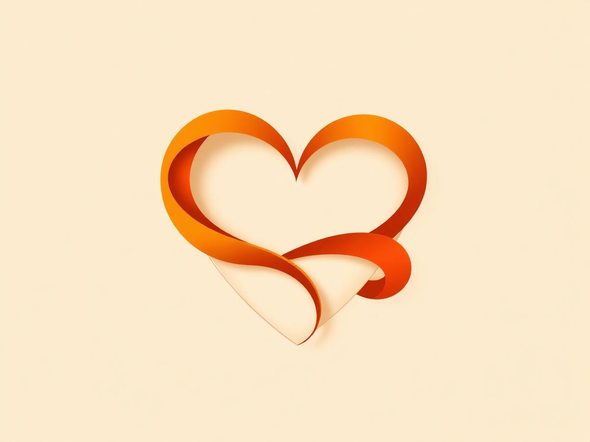 Abstract ribbon heart representing trust and privacy